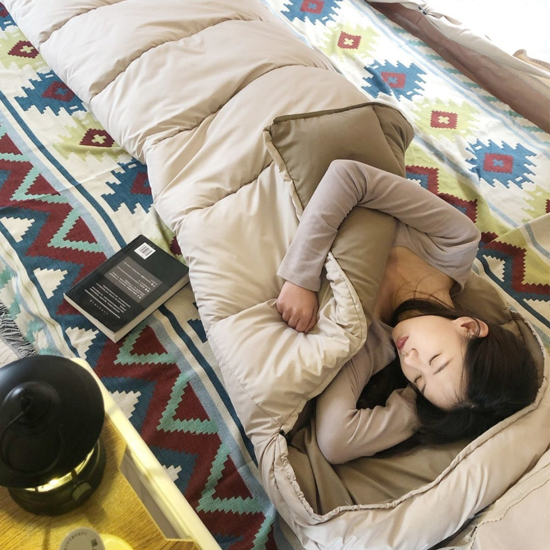 Adult Envelope Sleeping Bag with Hood and Carry Sack