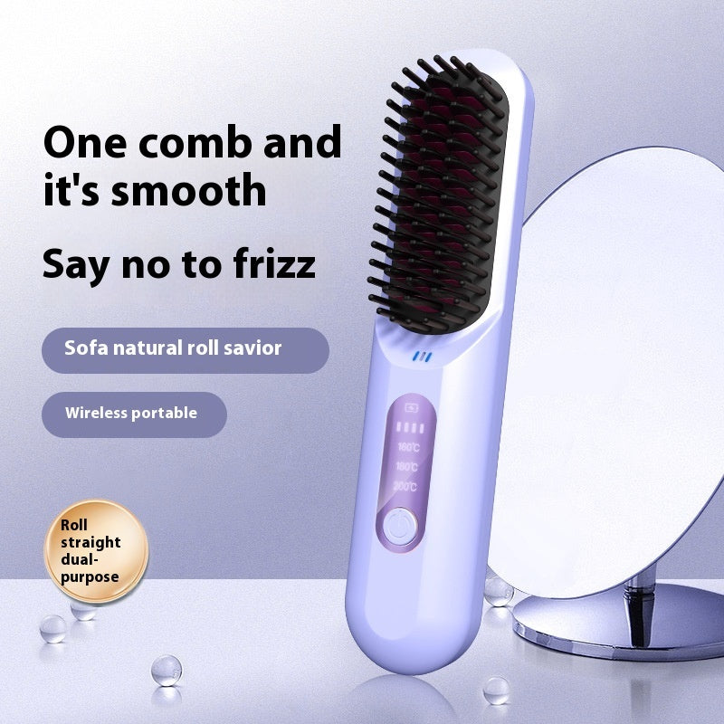 Cordless Rechargeable Hair-Straightening Comb