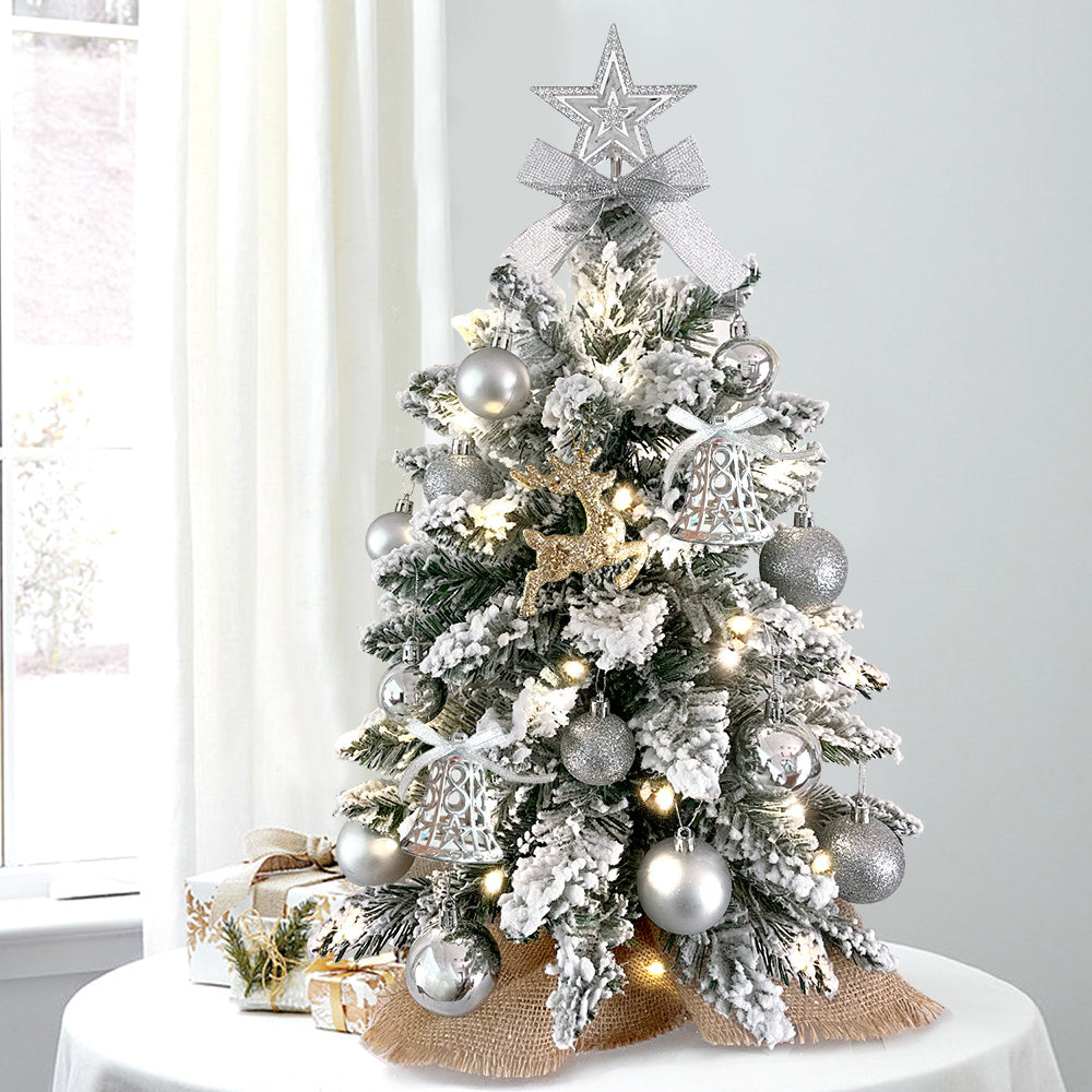 2 ft Silver-Decorated Tabletop Christmas Tree