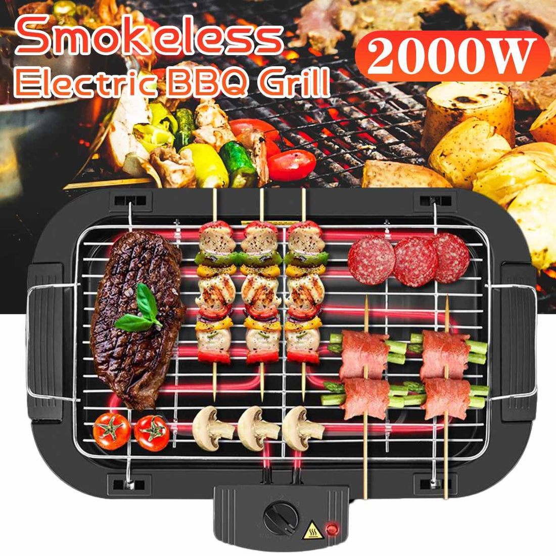 Electric Tabletop Barbecue Grill, European-Standard Option