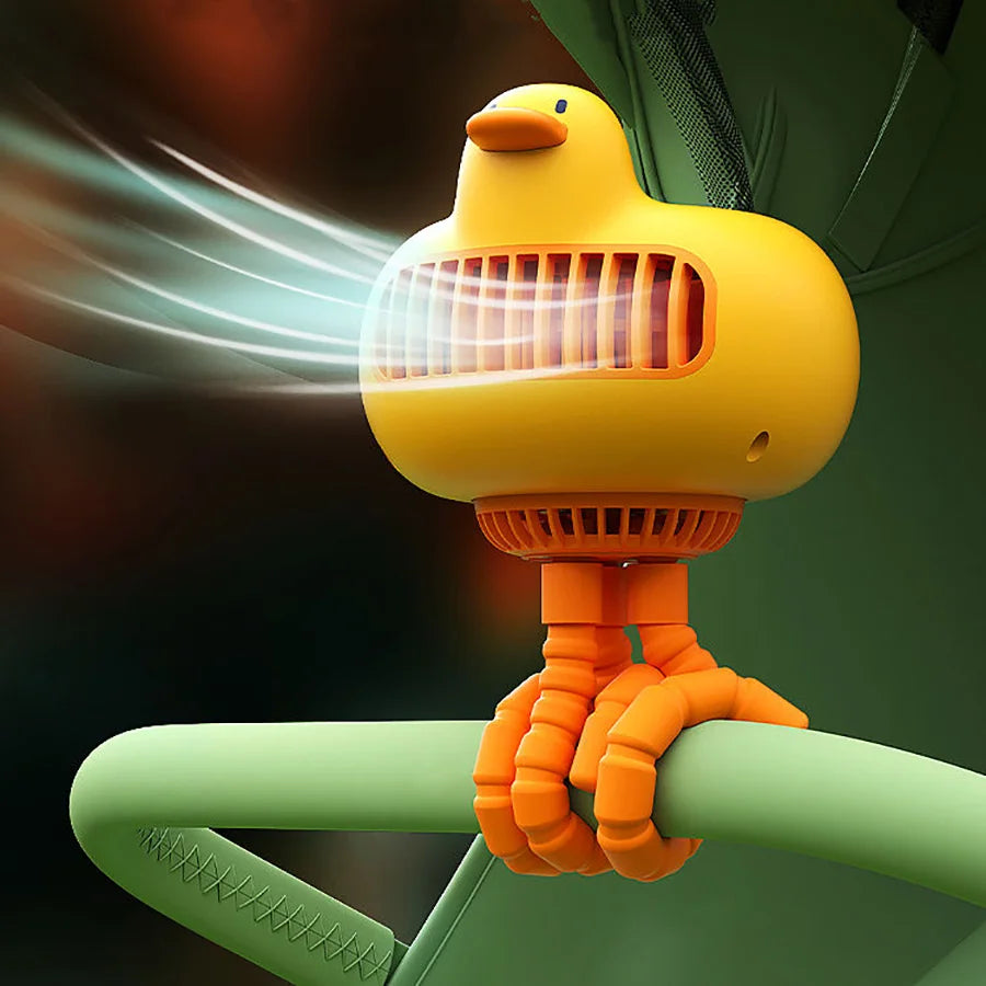 Yellow-Duck Rotating Portable Fan with Flexible Legs