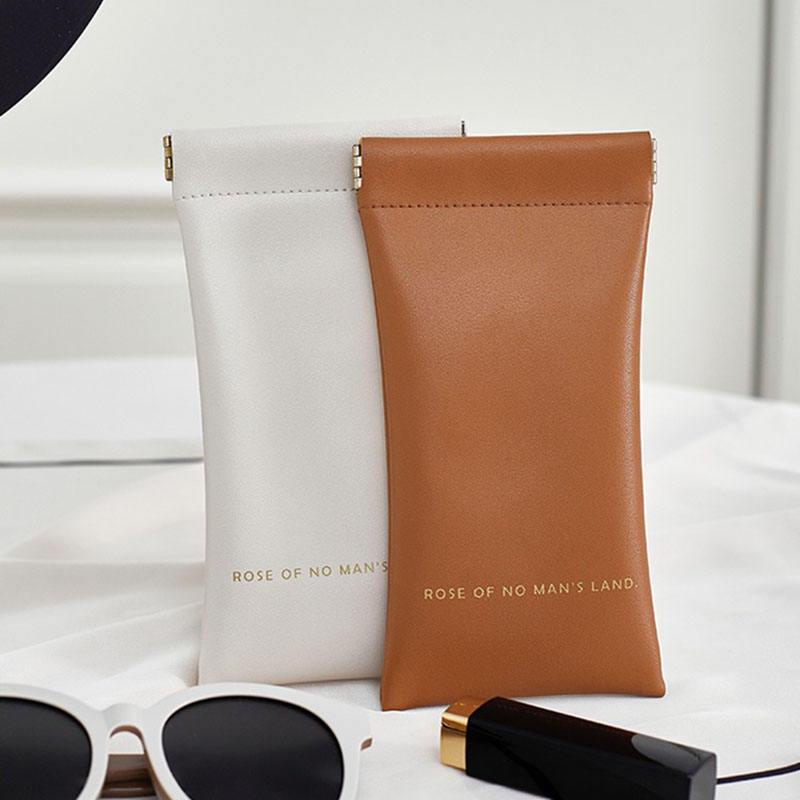 Slim PU Glasses Pouch with Cleaning Cloth