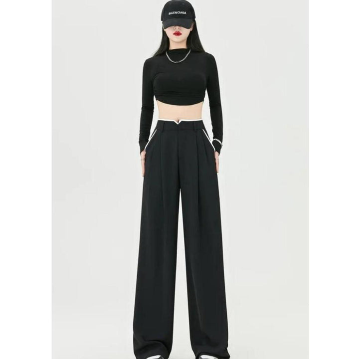 Chic High Waist Casual Wide Leg Pants with Pockets for Women