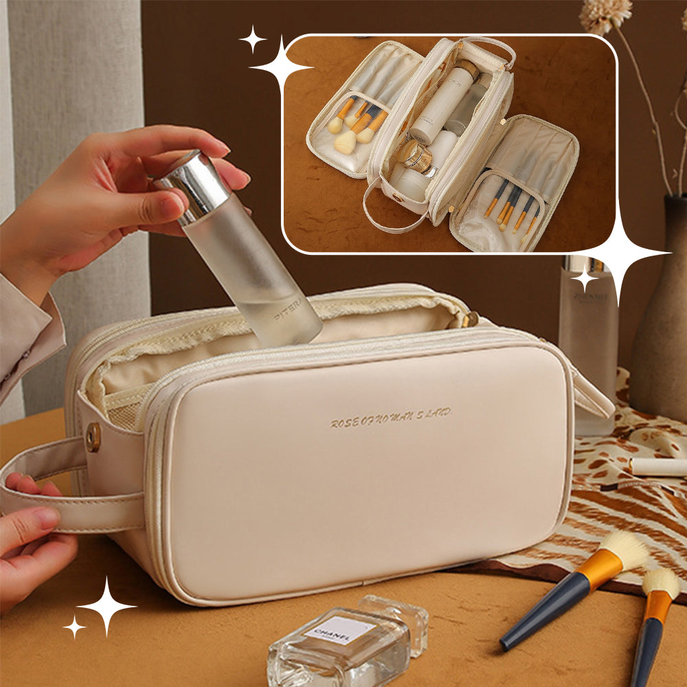 Three-Layer PU Cosmetic Bag