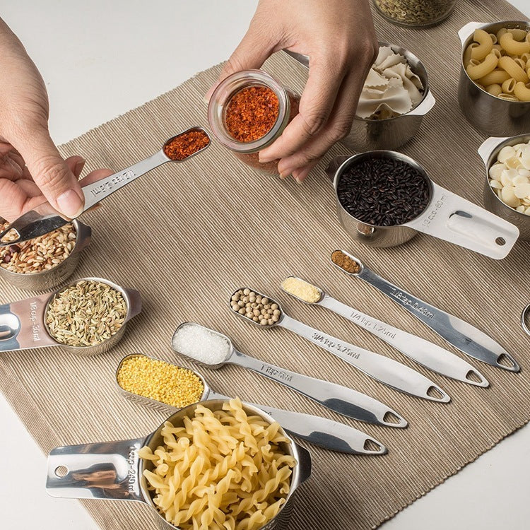 13-Piece Stainless Steel Measuring Cup and Spoon Set