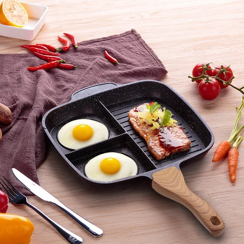 Divided Aluminum Egg and Steak Frying Pan