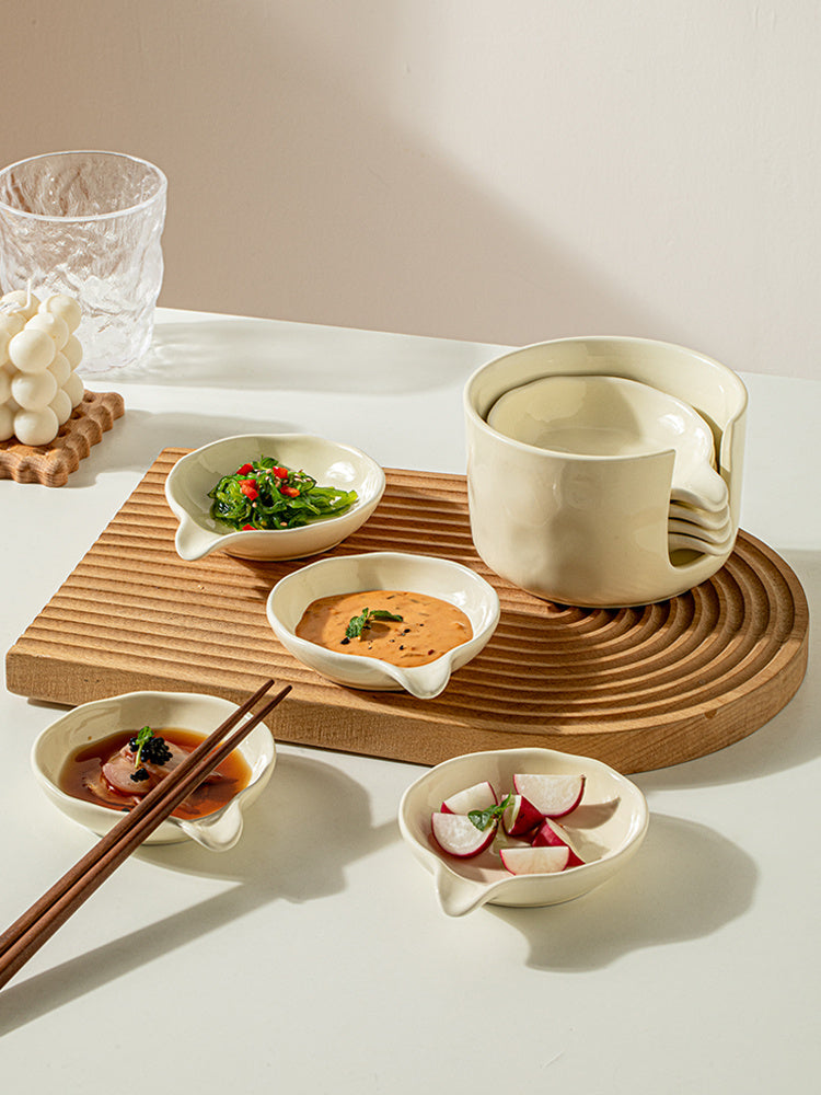 Storage Sauce Dish Suit Household Sauce Dipping Ceramic Dish