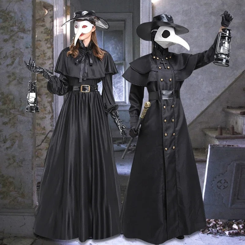Plague Doctor Costume Set with Beak Mask