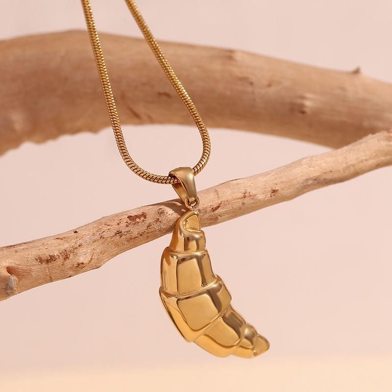 Gold-Plated Bull-Horn Pendant Snake Chain Necklace