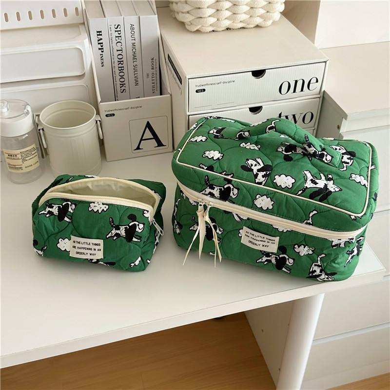 Cat-and-Cloud Print Cotton Organizer Bag
