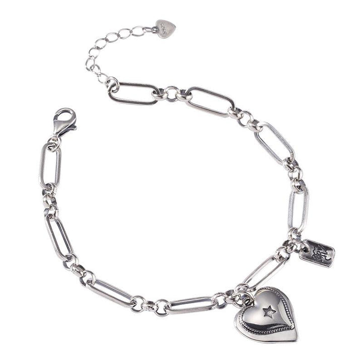 925 Loving Heart In Sterling Silver Bracelet For Women - Trendha