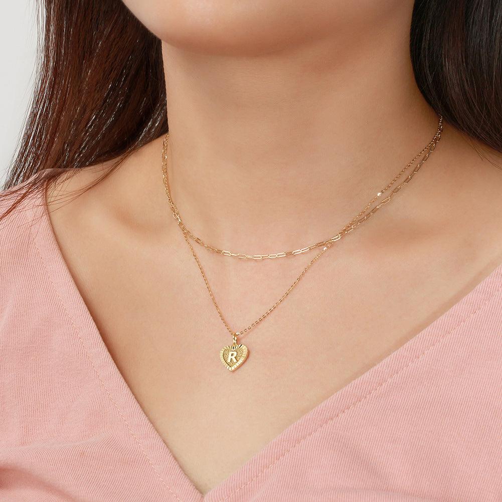 925 Silver Initial Heart Necklace