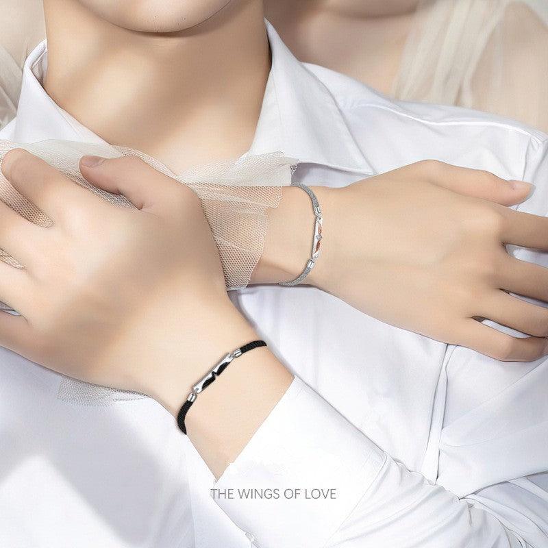 Angel Wings Sterling Silver 925 Couple Bracelet For Men And Women - Trendha