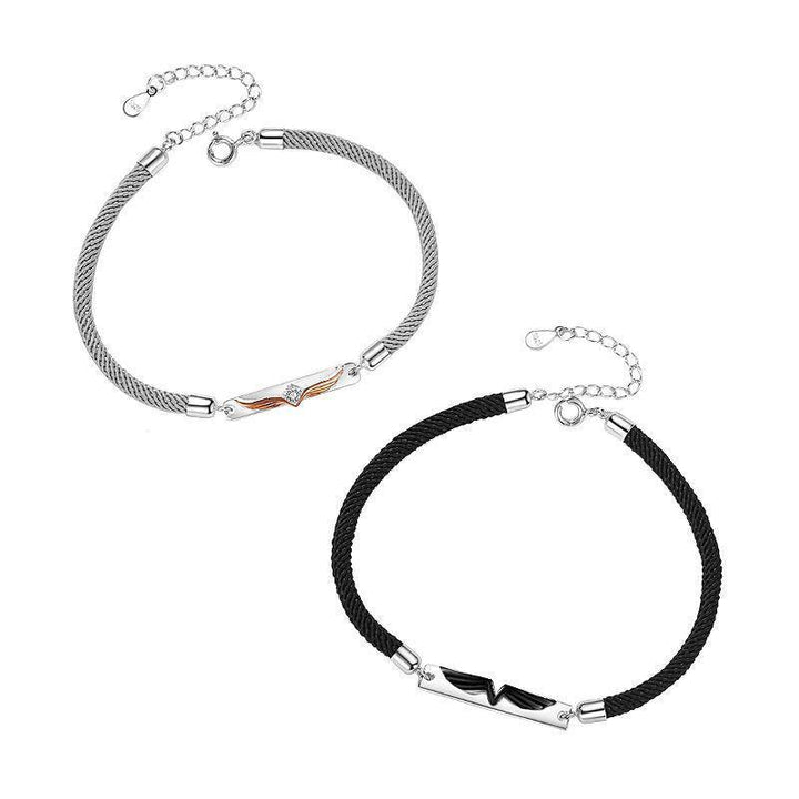 Angel Wings Sterling Silver 925 Couple Bracelet For Men And Women - Trendha