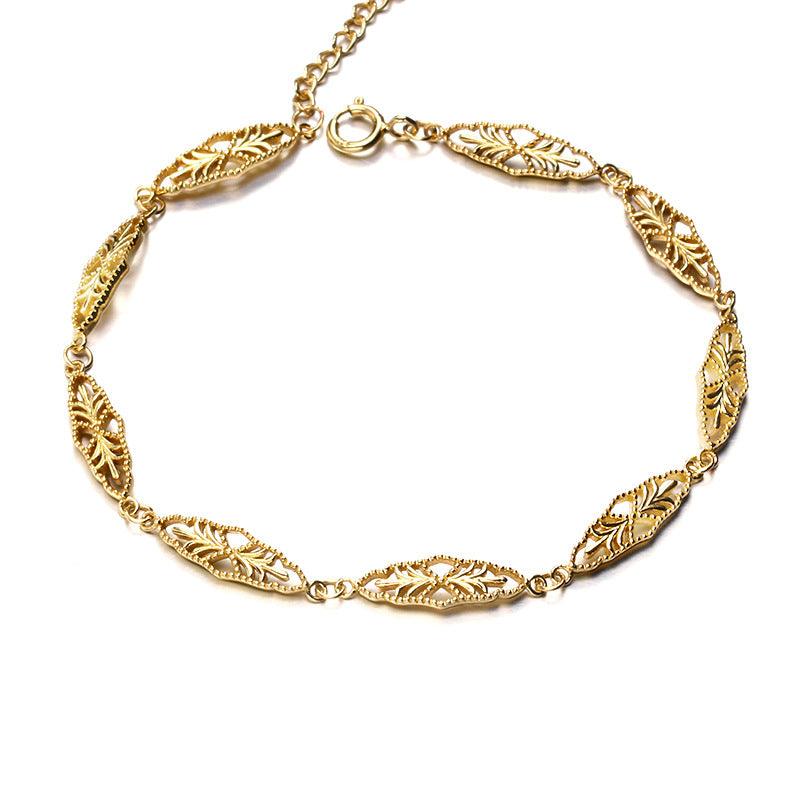 Antique Rhombic Hollow Pattern S925 Sterling Silver Bracelet - Trendha