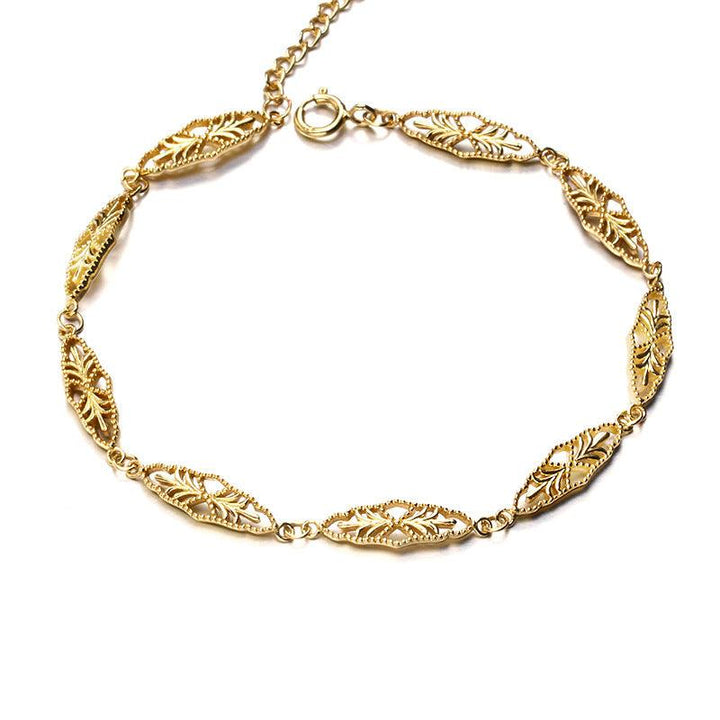 Antique Rhombic Hollow Pattern S925 Sterling Silver Bracelet - Trendha