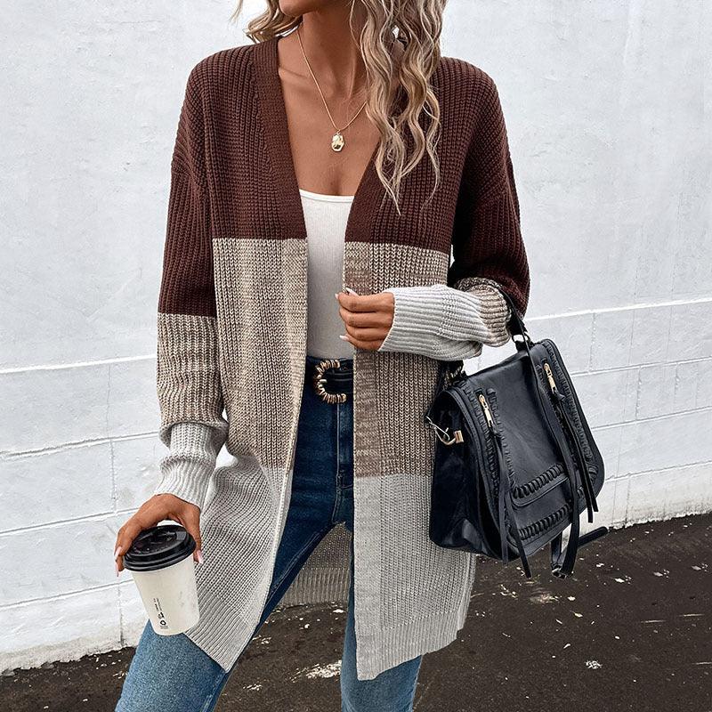 Autumn And Winter New Fashion Women's Wear Casual Multicolor Cardigan Mid-length Sweater - Trendha