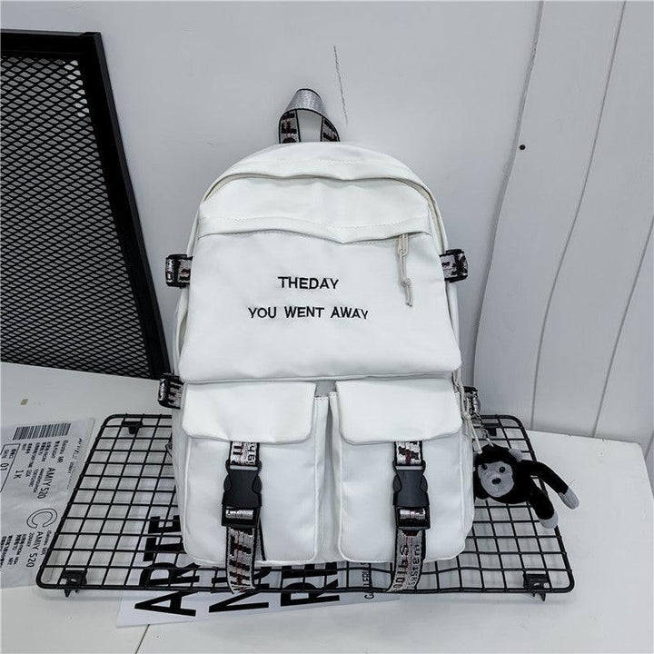 Backpack Female New Korean Style Fashion Brand College Style Schoolbag Male College Student Leisure Simple Backpack - Trendha