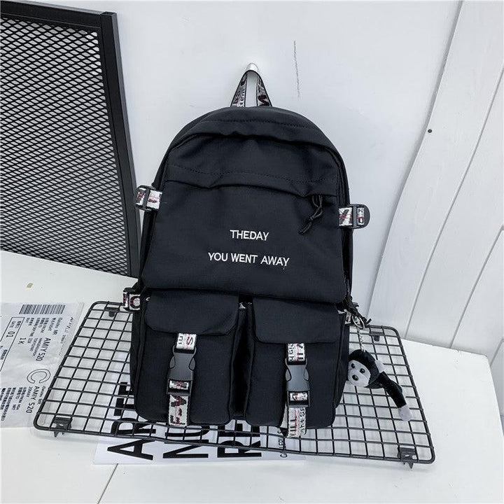 Backpack Female New Korean Style Fashion Brand College Style Schoolbag Male College Student Leisure Simple Backpack - Trendha