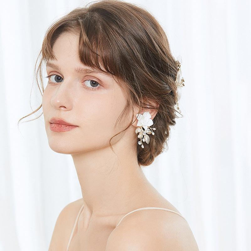 Floral Bridal Hair Comb or Earrings