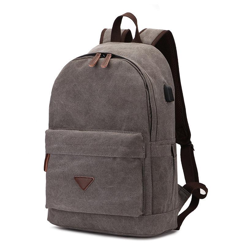 Canvas Backpack With USB Design Korean Portable - Trendha
