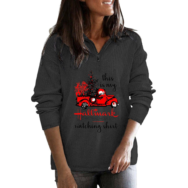 Cashmere Zipper Stand Collar Loose Women's Sweater - Trendha