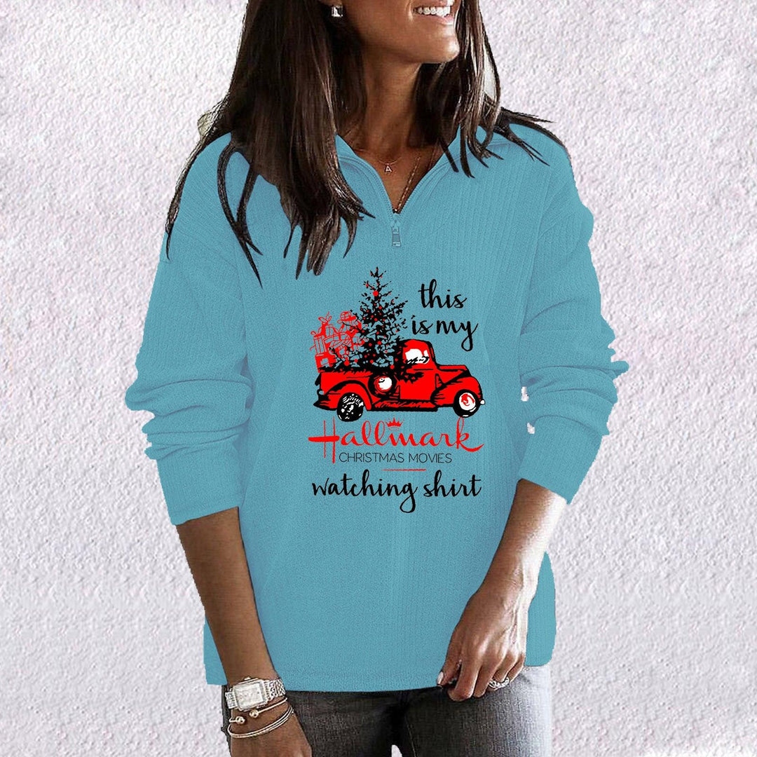 Cashmere Zipper Stand Collar Loose Women's Sweater - Trendha