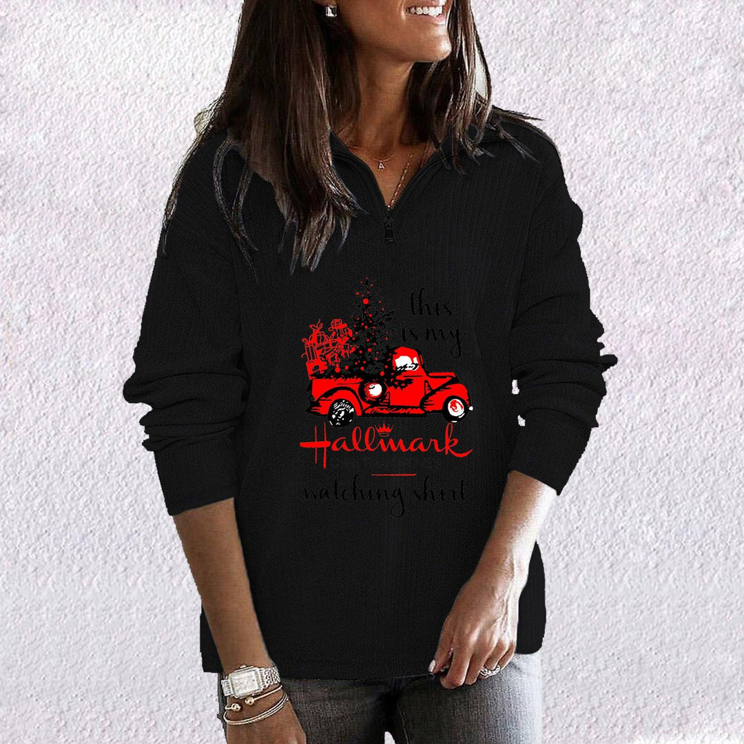 Cashmere Zipper Stand Collar Loose Women's Sweater - Trendha