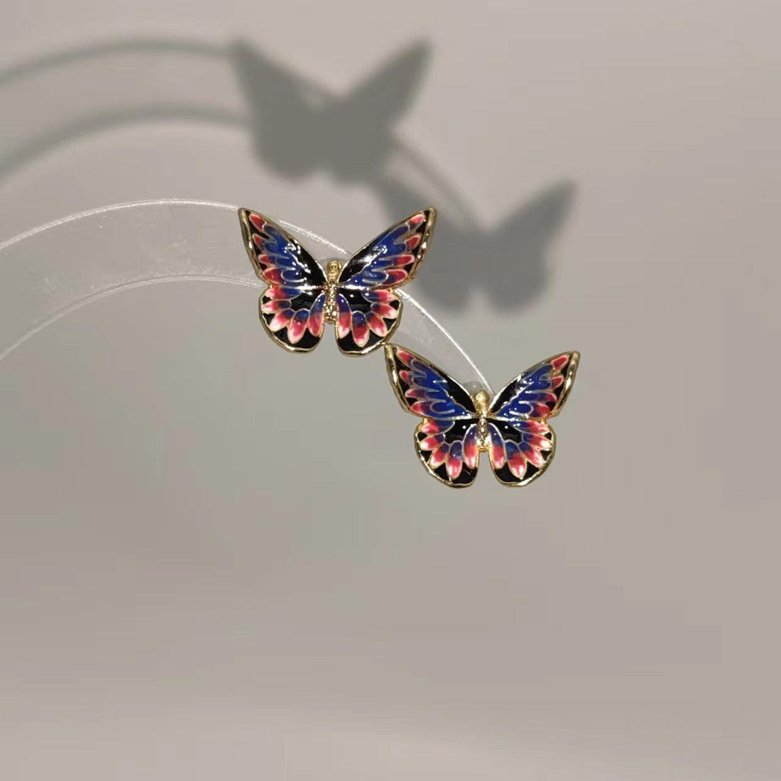 Cherry Blossom Colorful Butterfly Stud Earrings