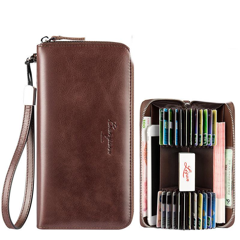 Clutch Bag Bank Card Holder Leather Anti-degaussing Anti-theft Brush - Trendha