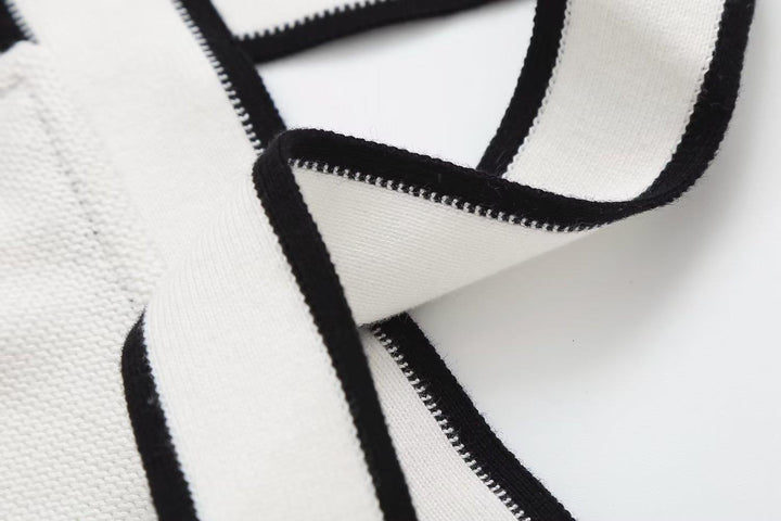 Contrast Color Cross V-neck Sling Top - Trendha