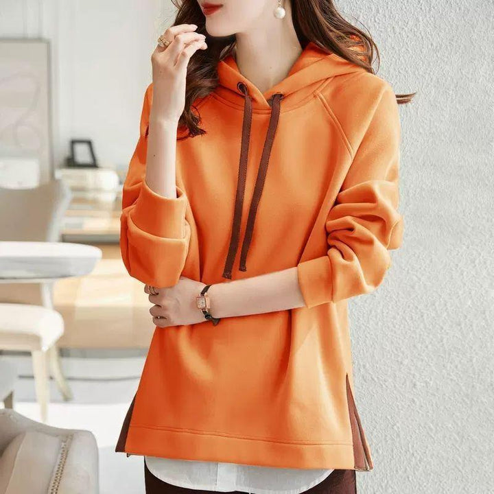 Cotton Hooded Sweater For Women Loose Fitting - Trendha