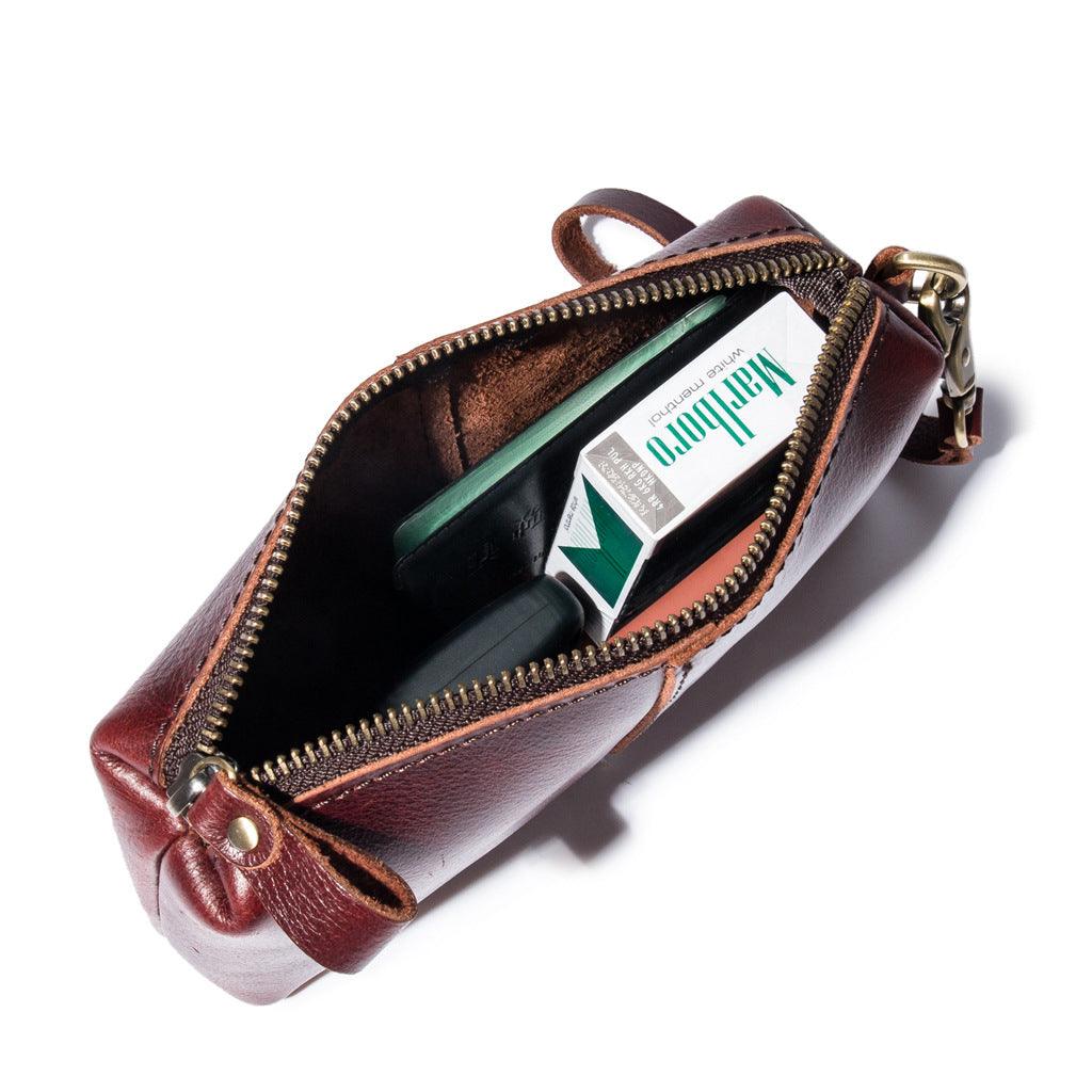 Crazy Horse Leather Simple Retro Long Purse Clutch Bag - Trendha