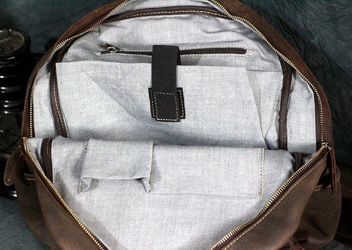 Crazy Horse Men's Leather Korean Style Backpack Retro - Trendha