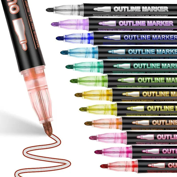 Double Line Contour Pen Set
