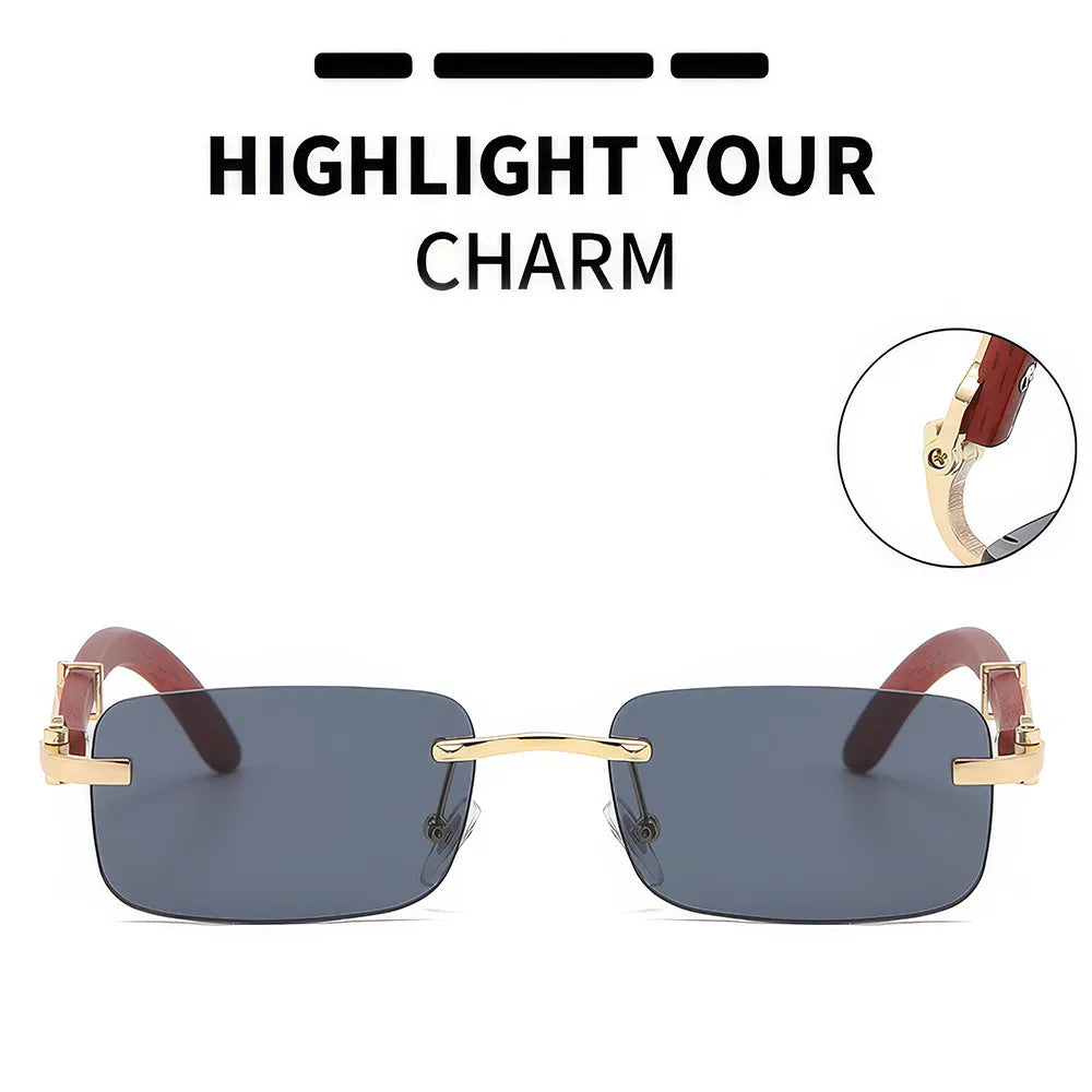 Retro Wooden Frame Sunglasses