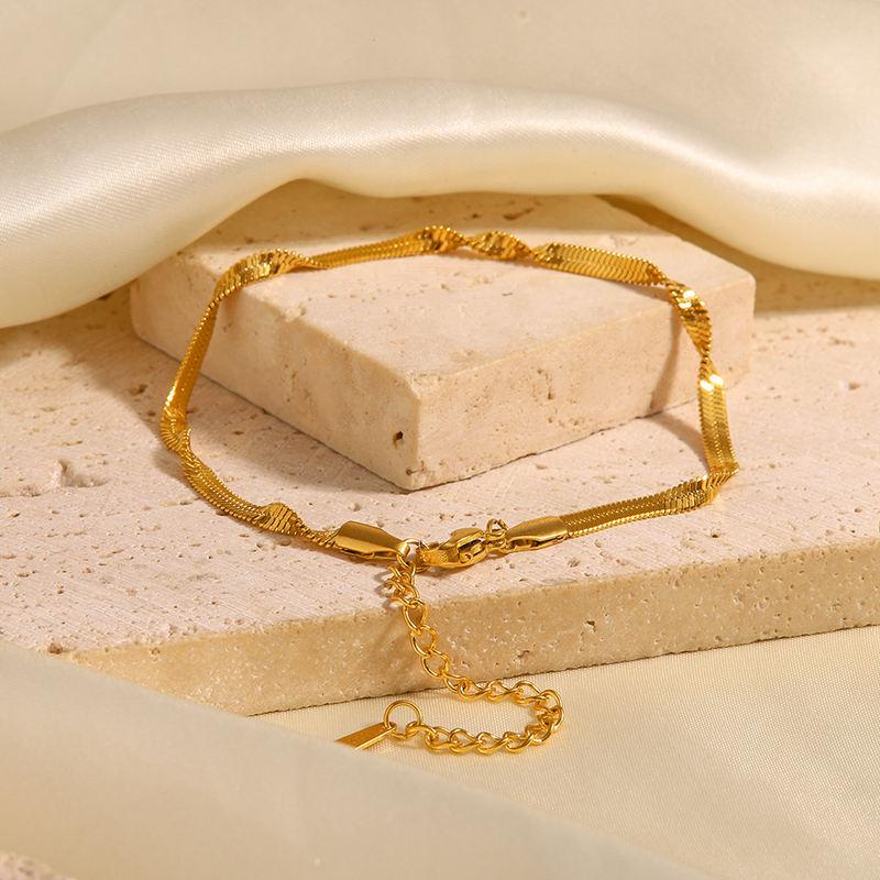 18K Gold-Plated Stainless Steel Snake Chain Bracelet
