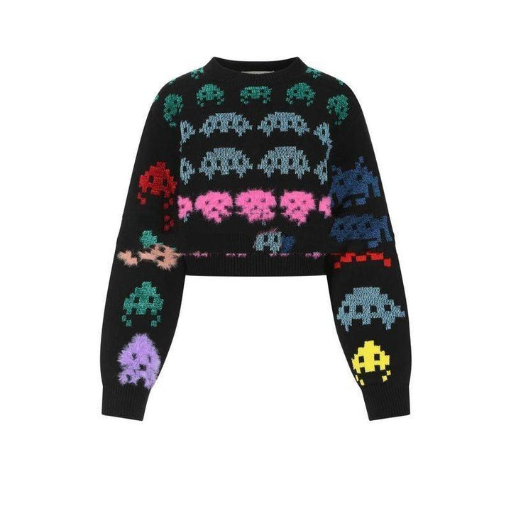 Design Contrast Jacquard Versatile Pullover Sweater - Trendha