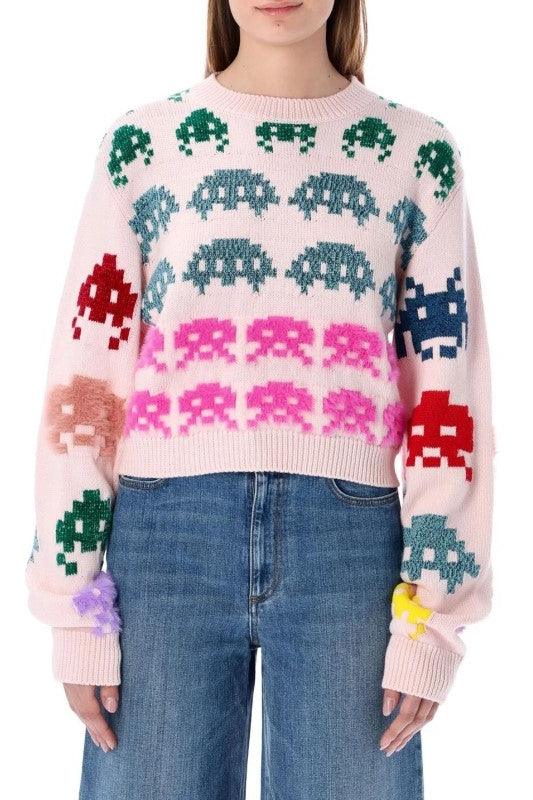 Design Contrast Jacquard Versatile Pullover Sweater - Trendha