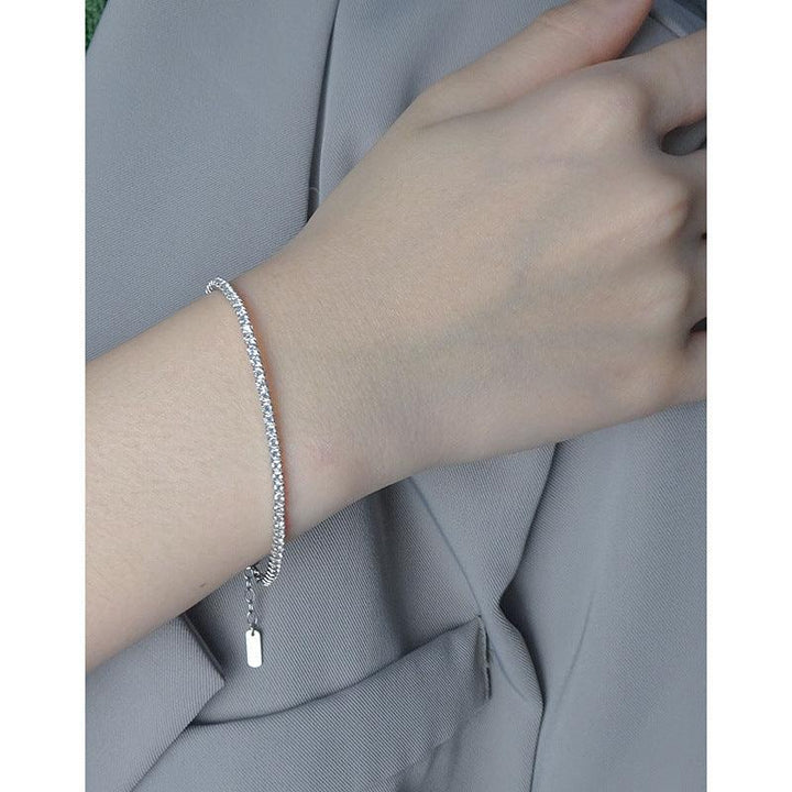 Design Sense Geometric Versatility Sparkling Ring Diamond Bracelet Sterling Silver - Trendha