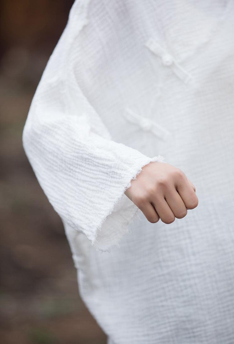 Double-layer Cotton Stone Washed Brushed Artistic All-match T-shirt - Trendha