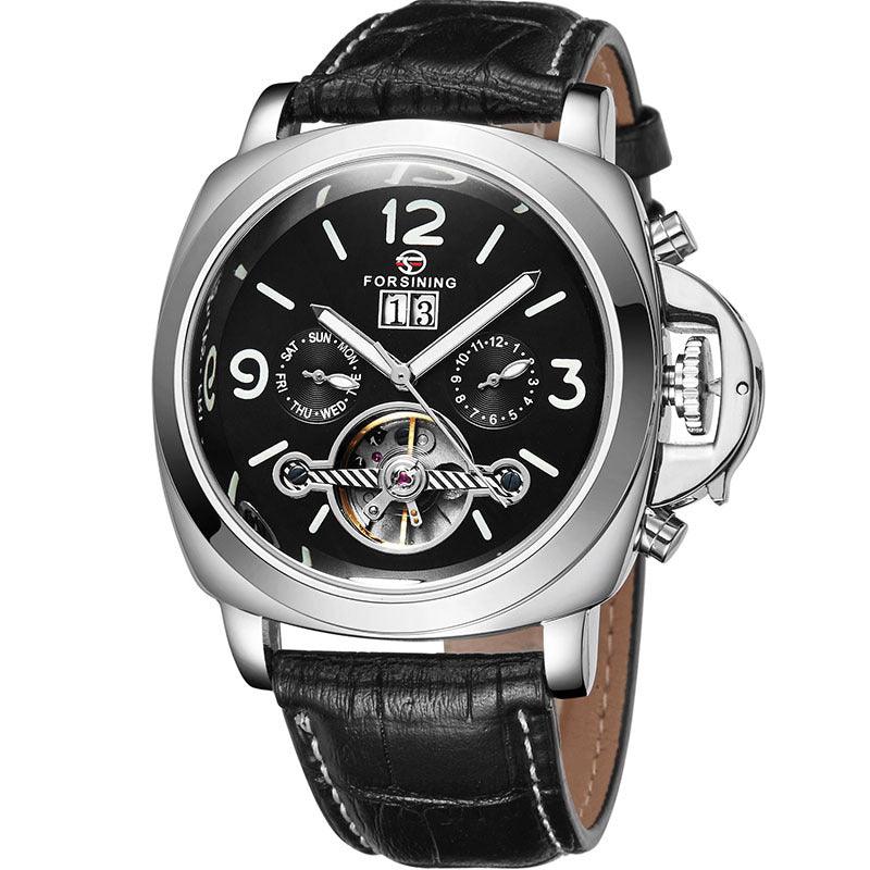Double-sided Skeleton Luminous Men's Watch Automatic Belt Mechanical - Trendha
