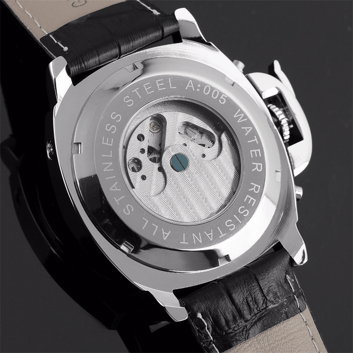 Double-sided Skeleton Luminous Men's Watch Automatic Belt Mechanical - Trendha