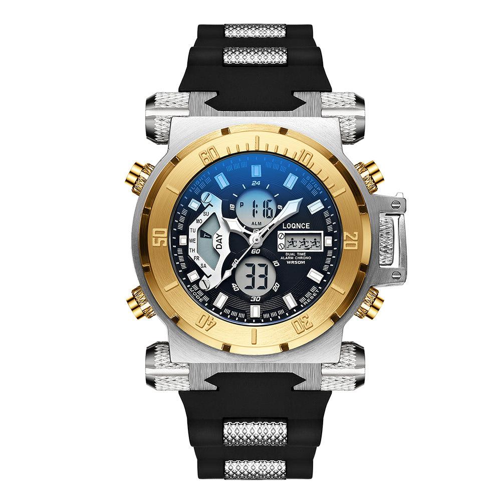 Dual Display Electronic Watch Dual Movement Chronograph Luminous - Trendha