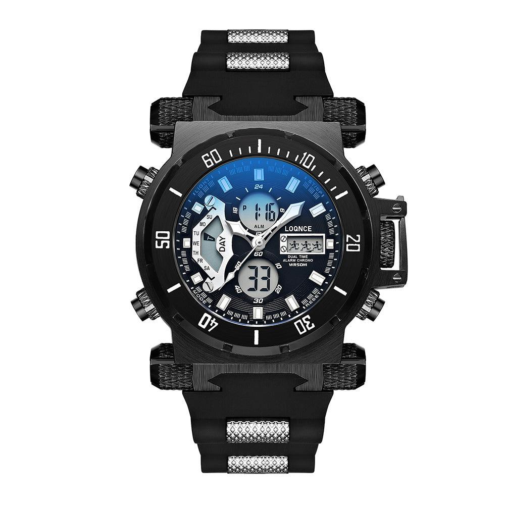 Dual Display Electronic Watch Dual Movement Chronograph Luminous - Trendha