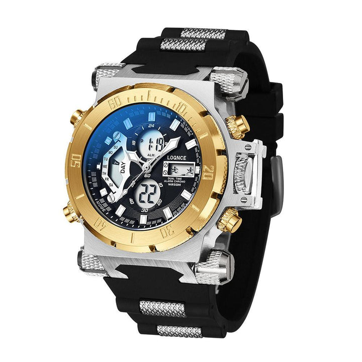 Dual Display Electronic Watch Dual Movement Chronograph Luminous - Trendha