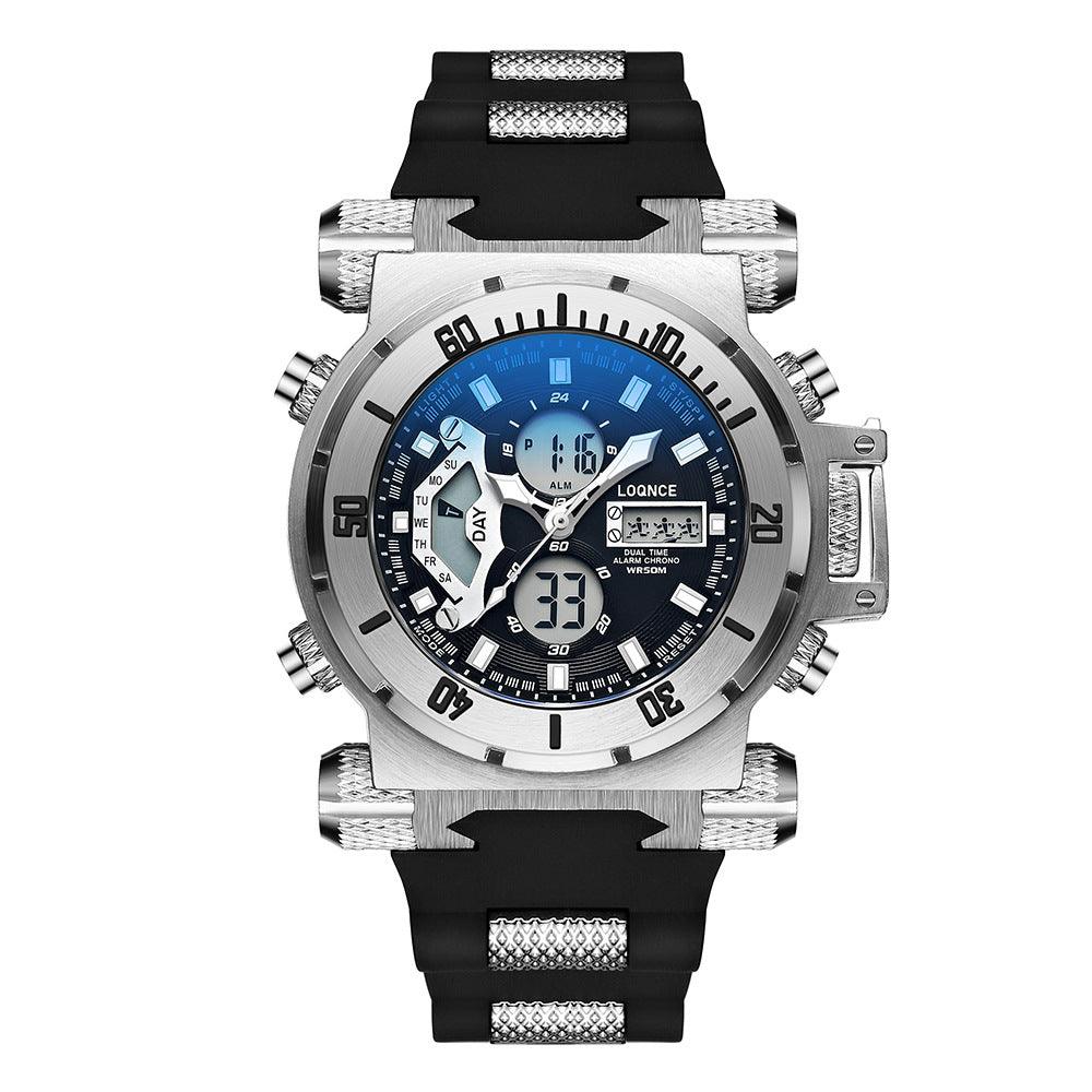 Dual Display Electronic Watch Dual Movement Chronograph Luminous - Trendha