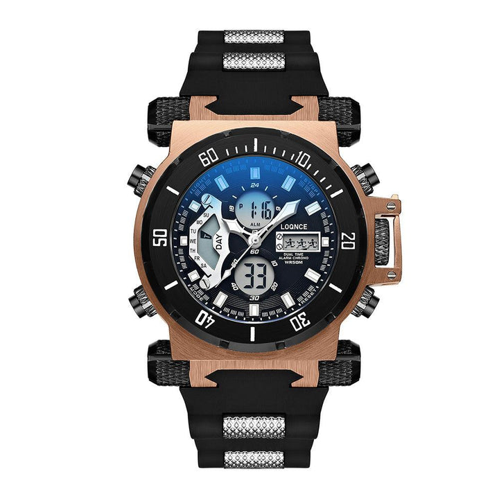 Dual Display Electronic Watch Dual Movement Chronograph Luminous - Trendha