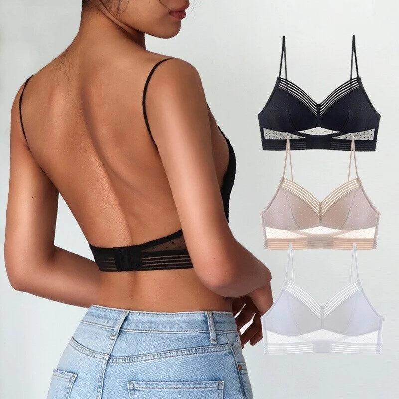 Low-Back Adjustable-Strap Wire-Free Bra