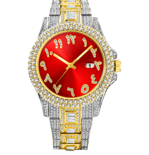 European And American Hip Hop Diamond Full Diamond Business Men's Waterproof Quartz Watch - Trendha